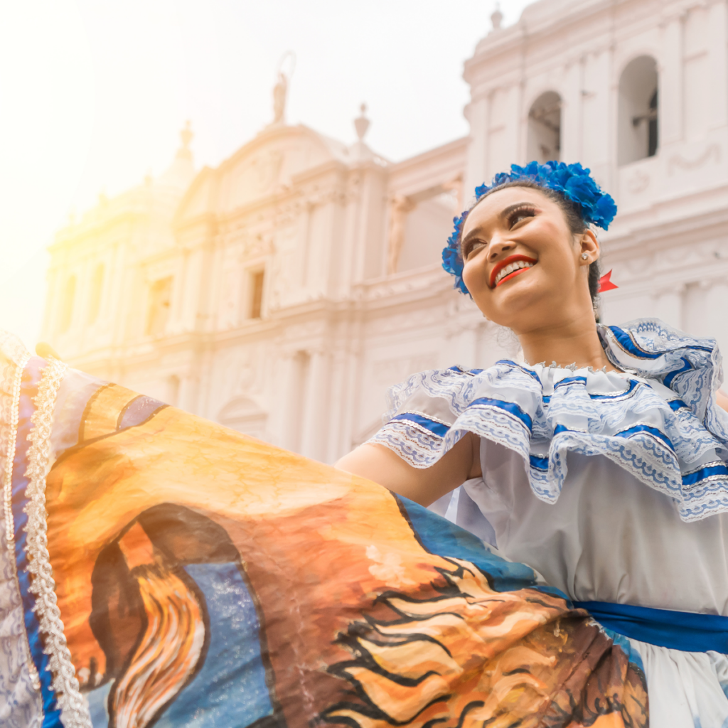 Vibrant Hispanic Heritage Month celebration with cultural symbols, music, and diverse Latino representation.