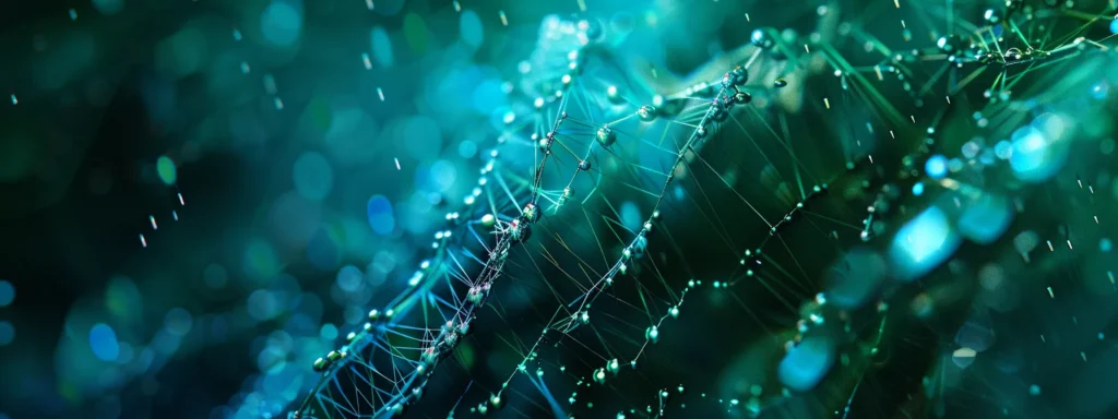 a captivating close-up of an abstract digital network symbolizing data privacy and transparency, illuminated by soft blue and green lighting to evoke trust and innovation in the realm of ethical ai and marketing analytics.