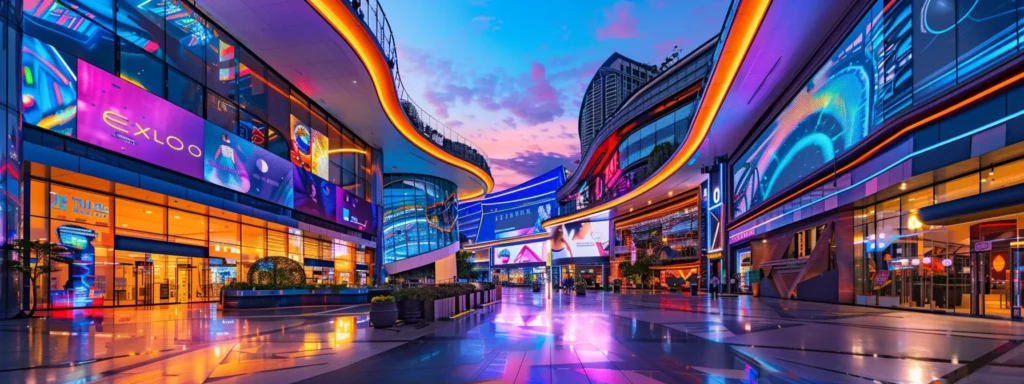 a futuristic cityscape at dusk, illuminated by vibrant neon lights and digital screens, embodies the clash between generative ai and traditional analytics, symbolizing innovation and progress in 2025.
