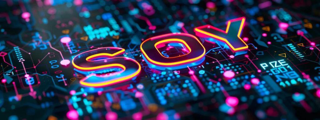a vibrant digital landscape featuring a glowing search bar surrounded by cascading data graphs and interconnected nodes, symbolizing the dynamic world of seo strategies in digital marketing.